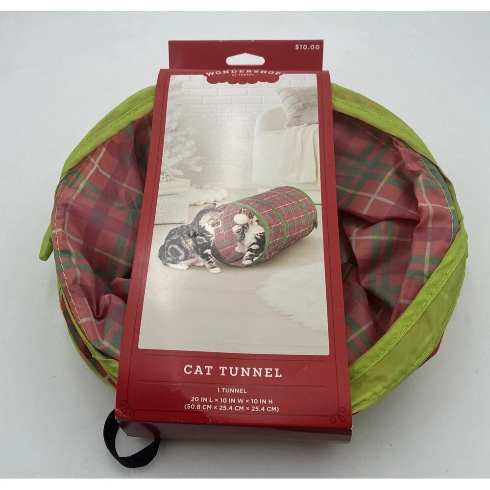 Foldable Wondershop Holiday Cat Playhouse Tunnel